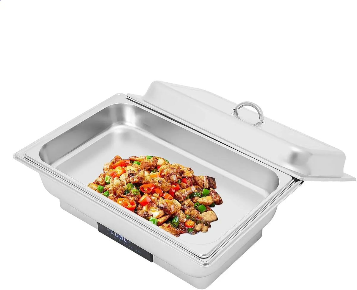 touchscreen, scaldavivande per buffet, Scaldavivande elettrico da 600 W, 9 l, con controllo digitale della temperatura, coperchio in acciaio inox
