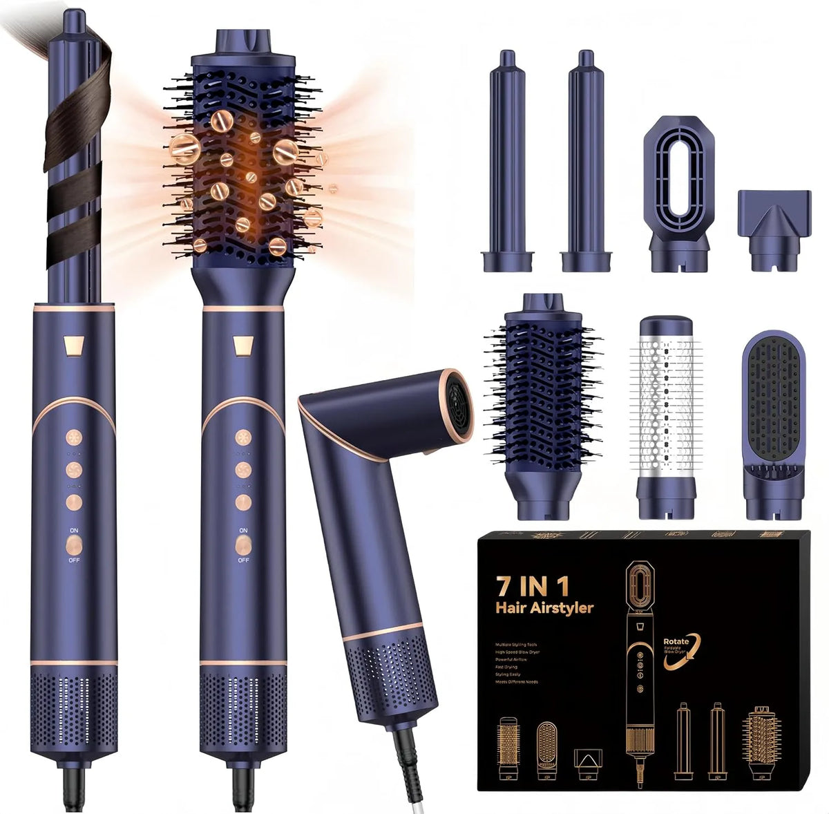 Accessorio per elettrodomestico, 3 livelli, professionale, blu, 110,000 RPM, 3 Livelli Temperatura e Velocità