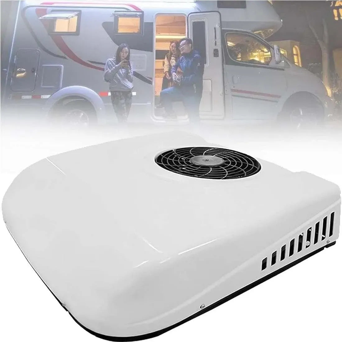Condizionatore, 12 V, Condizionatore 12v/24v, Raffreddamento Silenzioso per Barche E Caravan 12V, da Tetto DC per Camper con Telecomando