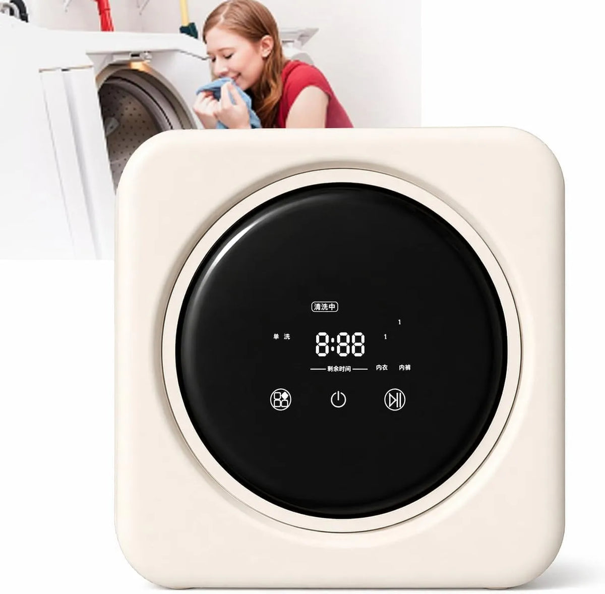 Lavatrice, 4 programmi, 3 kg, touch, completamente automatica con controllo touch, 4 programmi di lavaggio