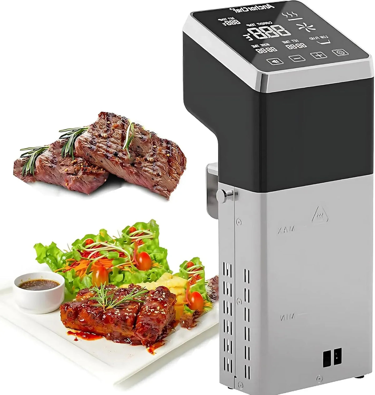 Cooker, 1600 W, 0 a 99 °C, professionale, acciaio inox, Cucina a Bassa Temperatura