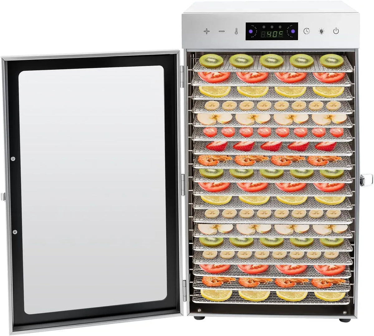 Asciugatrice, 800 W, timer, professionale, acciaio inox, Timer Regolabile E Controllo della Temperatura, in Acciaio Inossidabile