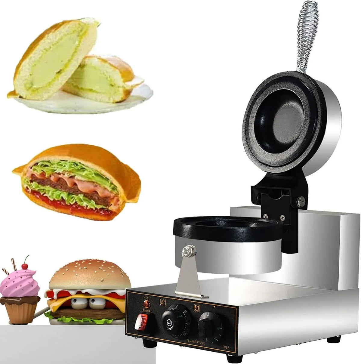 macchina per hamburger, Pressa, 1200 W, professionale, per hamburger commerciale