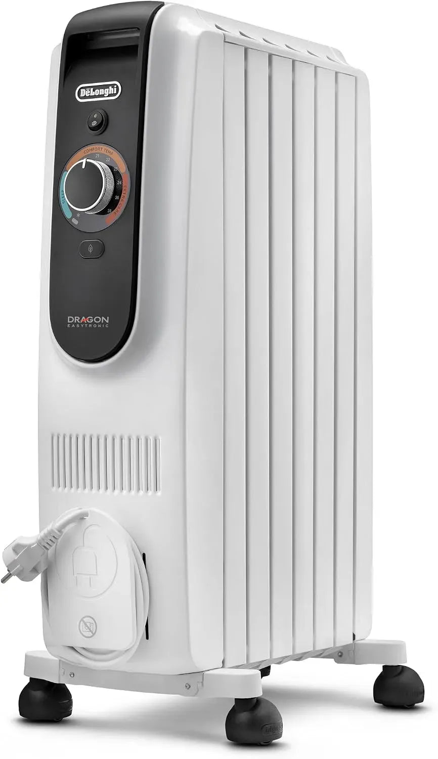 De'Longhi TRD50615 Termoventilatore, 1500 W, portatile, bianco, 12 Livelli di Riscaldamento, 6 Elementi