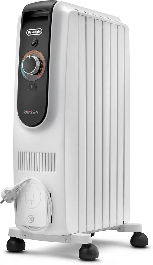 De'Longhi TRD50615 Termoventilatore, 1500 W, portatile, bianco, 12 Livelli di Riscaldamento, 6 Elementi