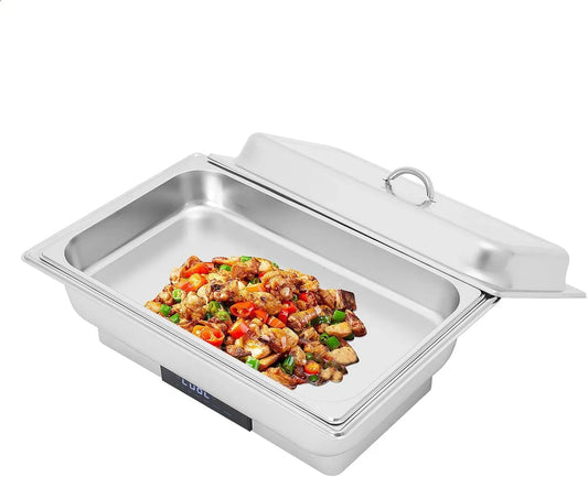 touchscreen, scaldavivande per buffet, Scaldavivande elettrico da 600 W, 9 l, con controllo digitale della temperatura, coperchio in acciaio inox