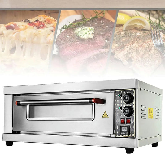 Forno elettrico per pizza, 3200 W, 50 a 400 °C, portatile, esterno, professionale, acciaio inox