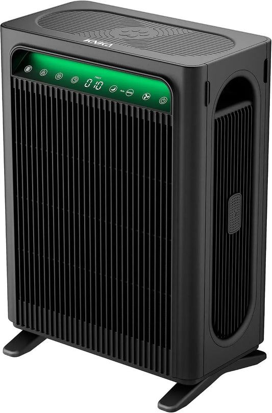 Purificatore d'aria, KNKA 120m, nero, depuratore d'aria, Purificatore d'Aria Filtro HEPA Sensore Intelligente fino