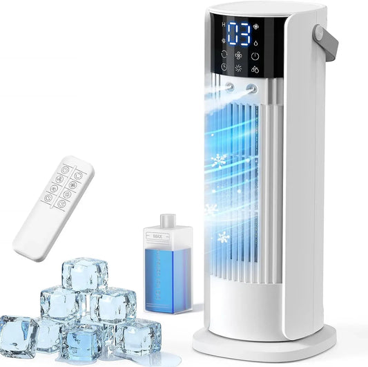 Condizionatore, portatile, timer, oscillazione, Oscillazione a 90° e Timer pour Cucina Casa Ufficio, Raffrescatore d'aria Silenzioso con 4 Velocità