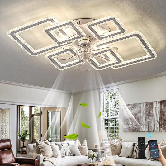 Ventilatore 3000k 6500k, 84cm, decorazione del soggiorno, bianco