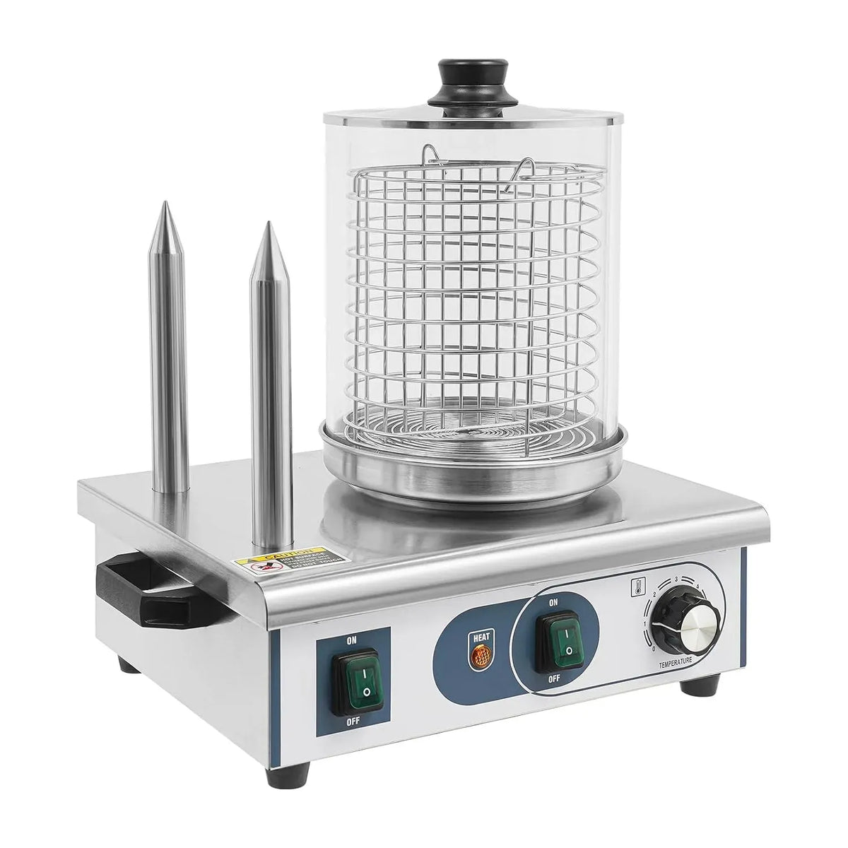 macchina per hot, Hot-Dog Maker, 18,9 x 24 cm, 550 W, 50 a 300 °C, per hot dog per spuntini e gastronomia