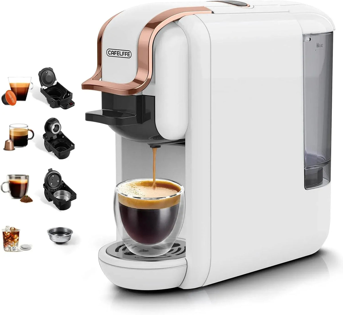 Macchina da caffè, 1450 W, CAFELFFE MK-603 4-in-1, 1450 W & Macchina da espresso per infusione calda/fredda