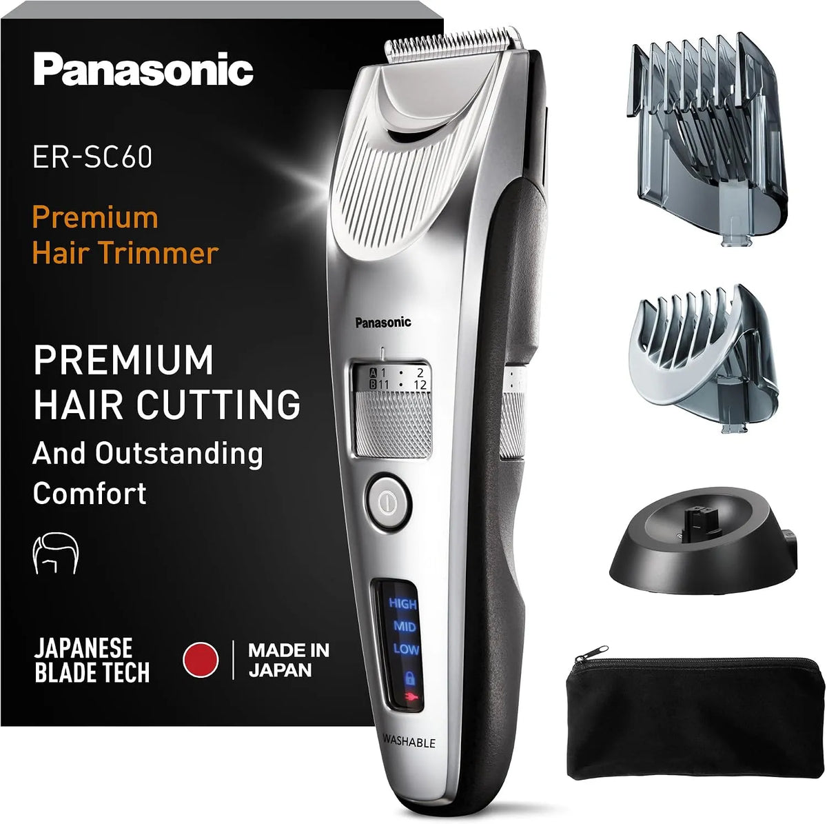 Panasonic ER-SC60-S803 Accessorio per elettrodomestico, portatile, IP65, argento, 20 Impostazioni di Lunghezza