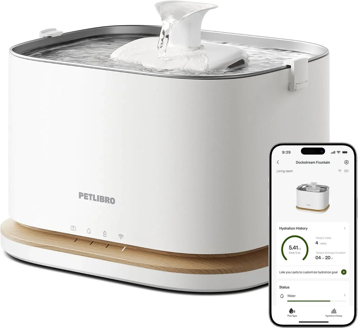 3L/101oz 5GHz Dispenser, Batteria, 3 L, Wi-Fi, acciaio inox, senza fili, per Gatti Upgrade, PETLIBRO