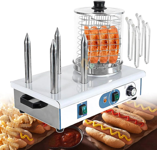 Macchina per Hot, Riscaldatore, food truck, acciaio inox, 4 Pezzi, funzione riscaldante, per Hot Dog A Rullo