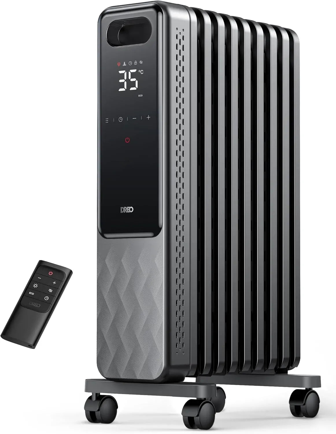 Termoventilatore, 2000 W, Dreo OH310, timer, 3 livelli, timer 24 ore, 9 nervature con telecomando, 4 modalità, 3 livelli di riscaldamento