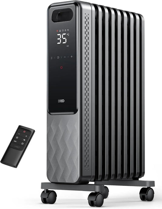 Termoventilatore, 2000 W, Dreo OH310, timer, 3 livelli, timer 24 ore, 9 nervature con telecomando, 4 modalità, 3 livelli di riscaldamento