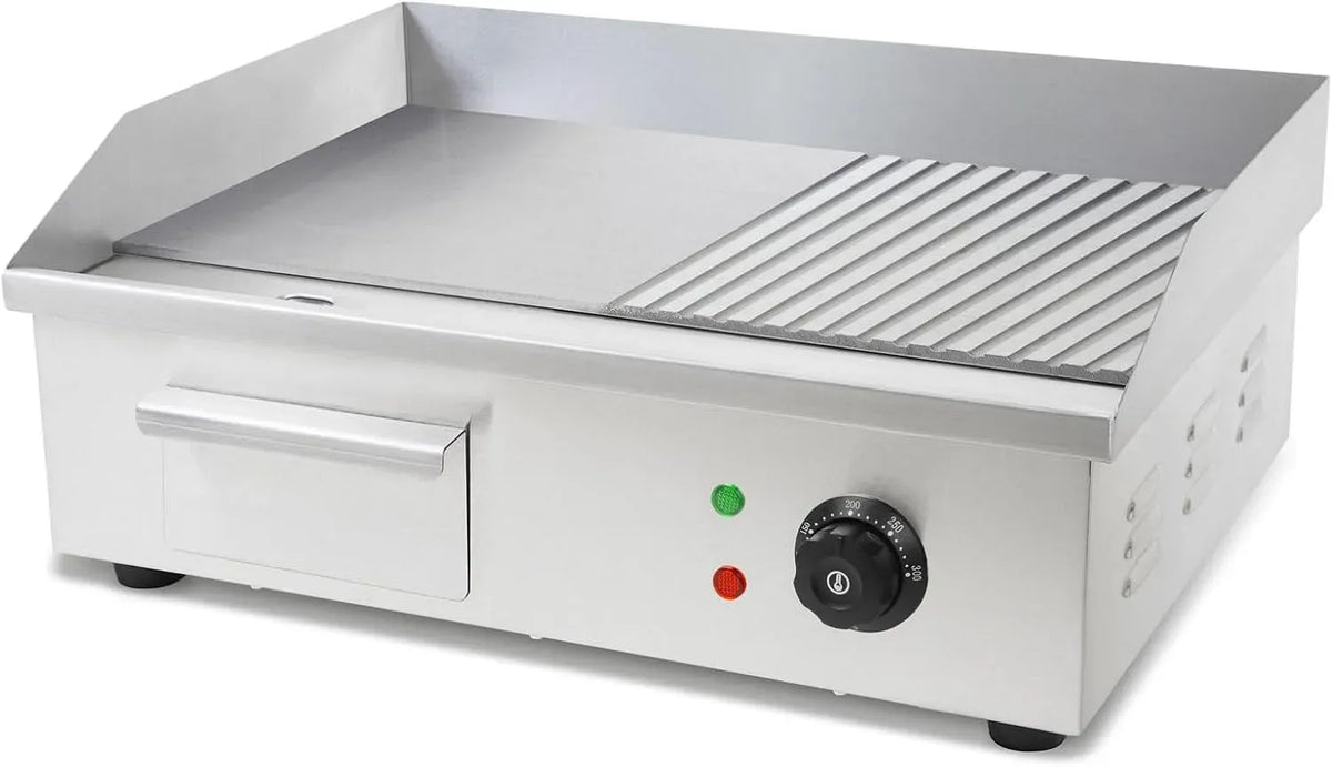 Plancha, 55x35cm, 3000 W, 50 a 300 °C, professionale, acciaio inox, funzione riscaldante, VERTES