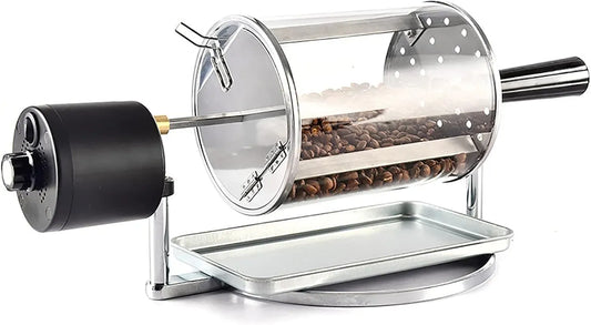 macchina per tostare, macchina da caffè elettrica, acciaio inox, funzione riscaldante, vetro, per chicchi di caffè