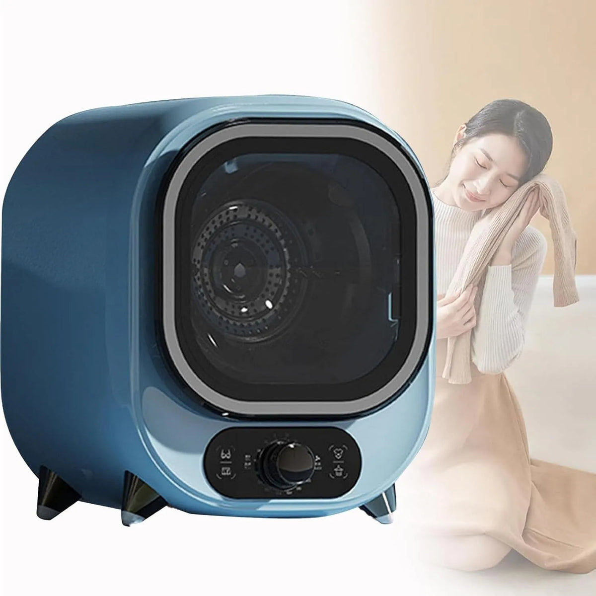 Asciugatrice, 5 kg, portatile, blu, Mini Compatta Con Capacità Di Carico Di 0,8 Kg