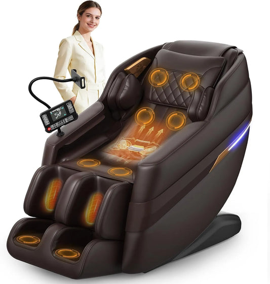 Poltrona relax con massaggio, FURNIMAT, Bluetooth, effetto 3D, Controllo vocale AI e altoparlante Bluetooth, 8 airbag