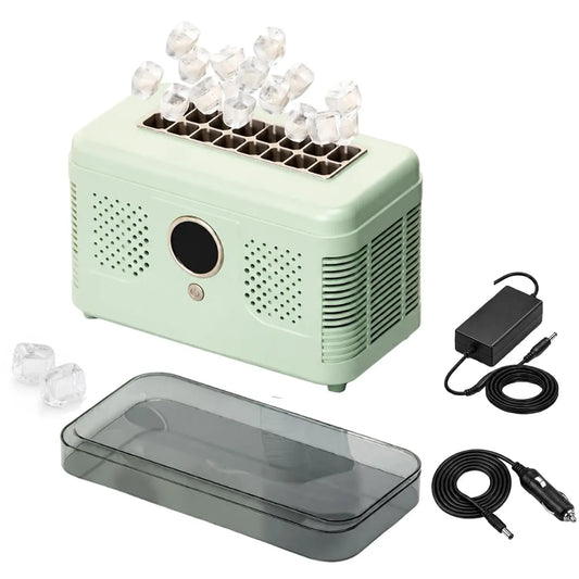 macchina per ghiaccio, Macchina per cubetti, portatile, verde, per cubetti di ghiaccio portatile con rastrelliera stacc