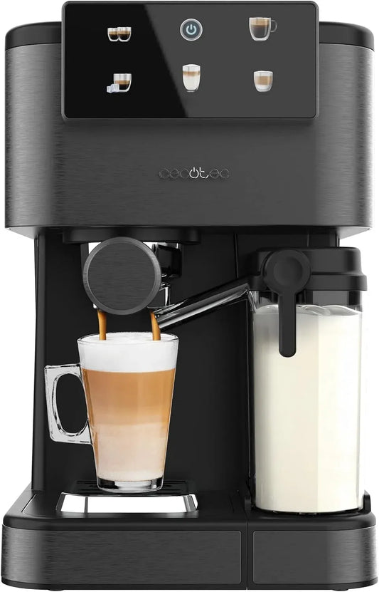 Cecotec Scuro.1350W Macchina da caffè, 1.5 L, 1350 W, touch, ampio serbatoio, 20Bar, Serbatoio Latte 500ml, Serbatoio Acqua 1