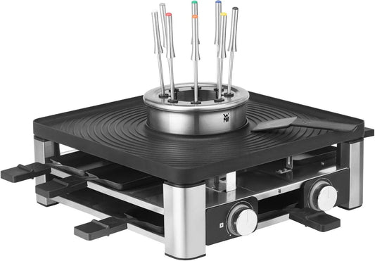 WMF Gourmet Station, Fonduta, Griglia, 1800 W, display LCD, acciaio inox, per 8 Persone