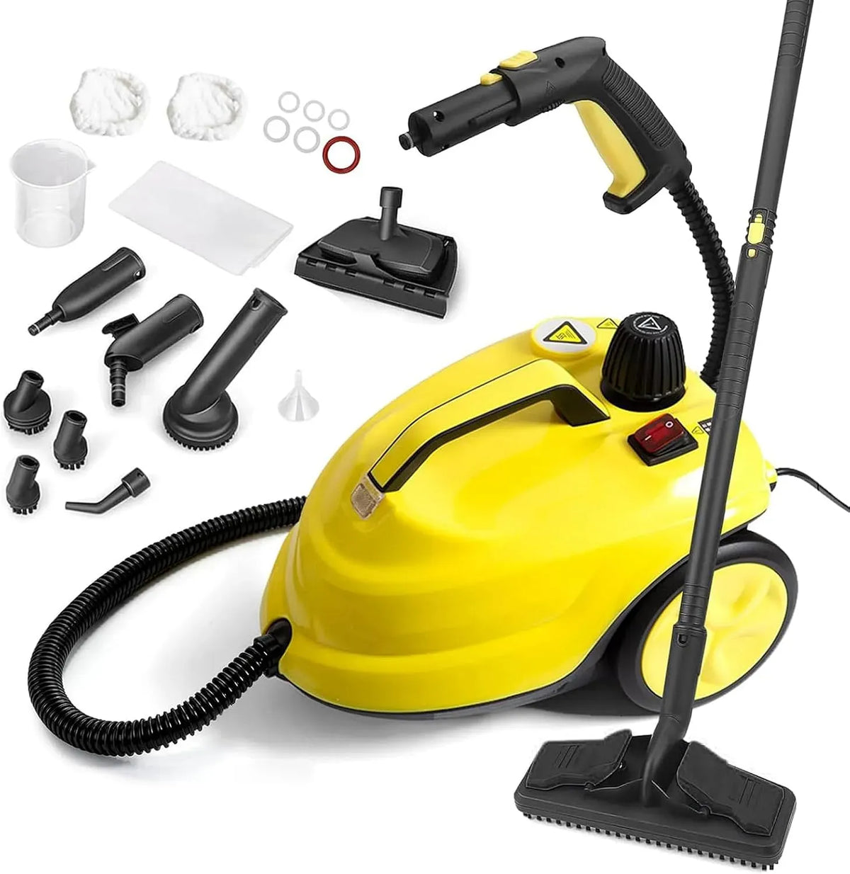 Pulitore a vapore, 2 L, 2000 W, multiuso, portatile, ampio serbatoio, uso su pavimenti, cucina, auto, finestre e divano, Tappeti