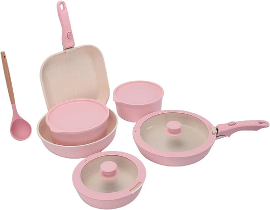 Batteria, alluminio, TOPINCN, Antiaderenti, Set di Pentole e Padelle Antiaderenti in Alluminio