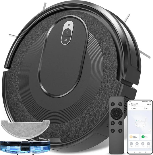 Robot aspirapolvere, ampio serbatoio, Google Assistant, Alexa e Siri, Serbatoio Acqua Elettrico 3 In 1