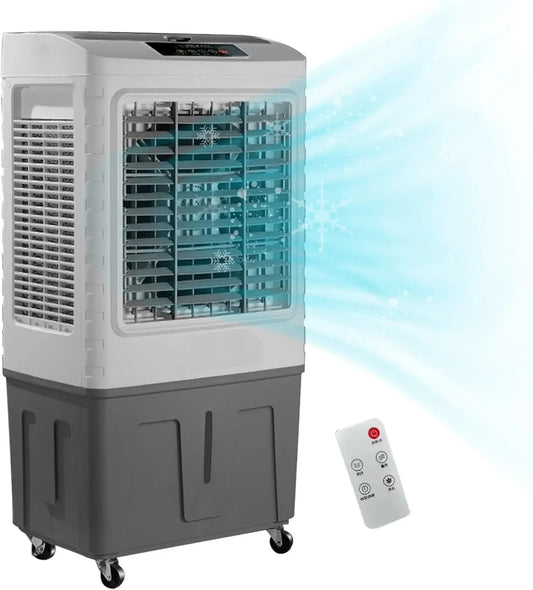 Ventilatore, 100x38x51cm, esterno, 3 velocità, oscillazione, 1800 Cfm, 4 Scomparti per Il Ghiaccio, Oscillazione Automatica