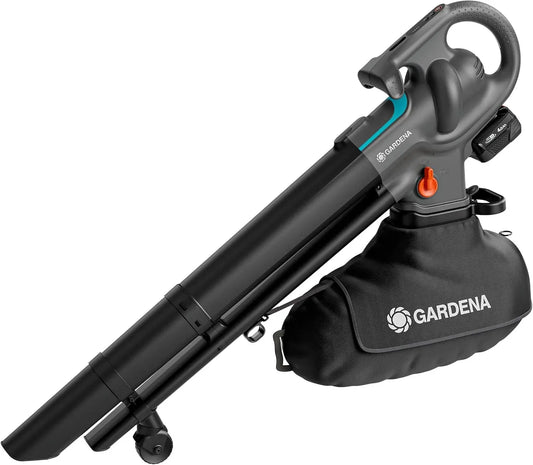 P4A Gardena Soffiatore/Aspiratore A BatteriaPowerJet Collect 18V Set Pronto All'Uso: Potente flusso d'aria, Cambio rapido di modalità, 14895-20